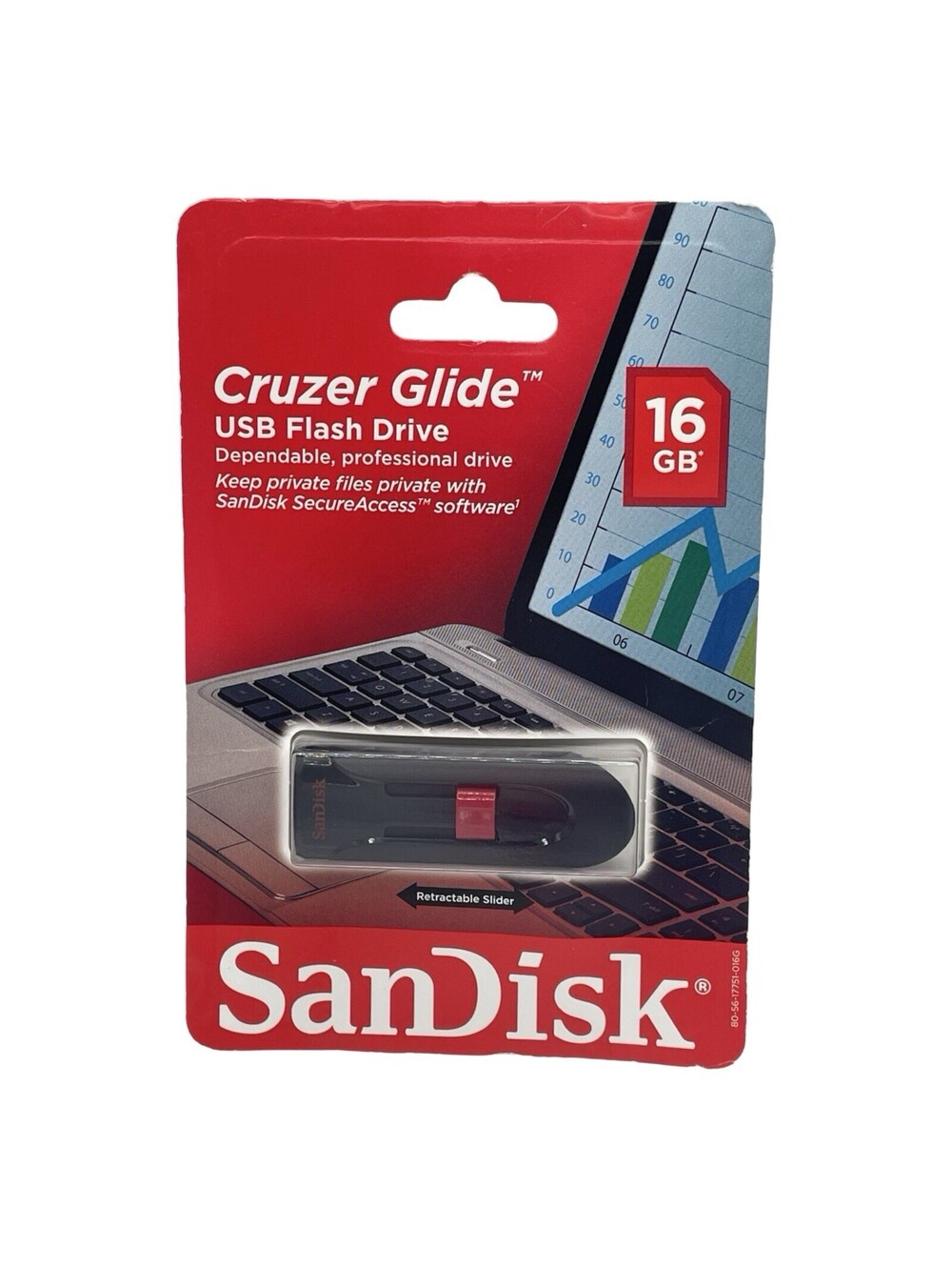 SanDisk Cruzer Glide 16GB USB Flash Drive New Sealed